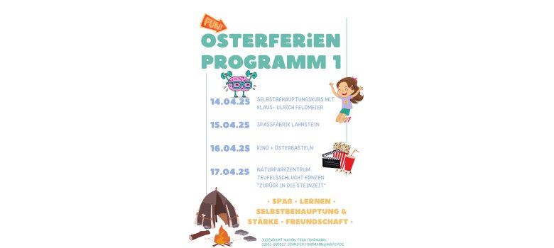 Übersicht zum Osterferienprogramm