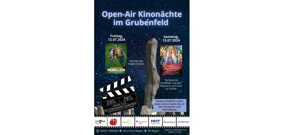 Plakat der Kinonächte im Grubenfeld am 12. und 13 Juli