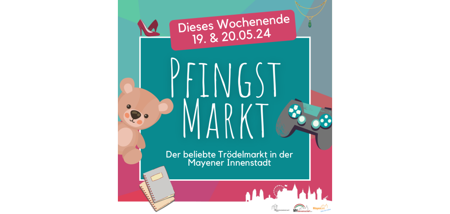 Flyer zum Mayener Pfingstmarkt am 19. und 20. Mai