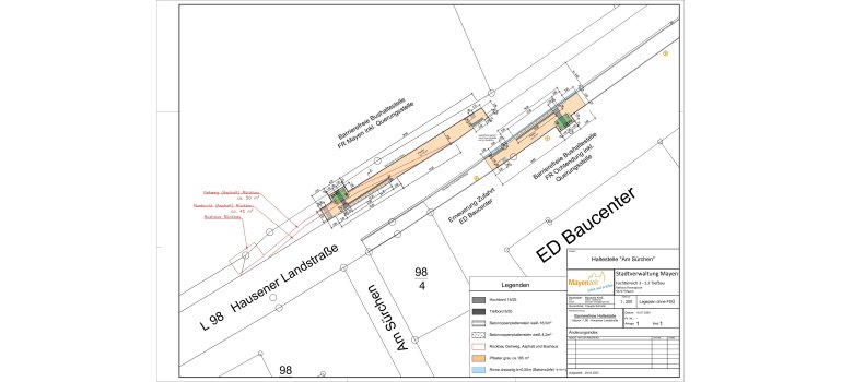 Lageplan zum Umbau der Bushaltestelle „Am Sürchen“