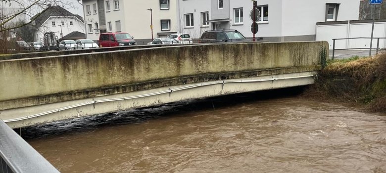 Die Nette im Bereich der Steinbrücke an der Gerberstraße am heutigen Vormittag