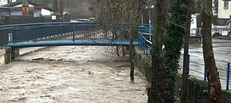 Die Nette im Bereich der Steinbrücke an der Gerberstraße am heutigen Vormittag