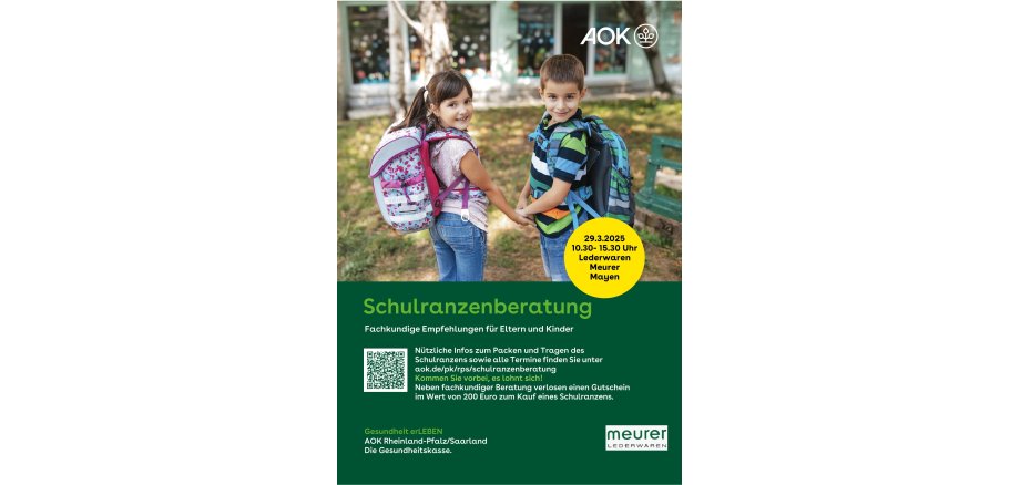 Flyer zur Schulranzenberatung